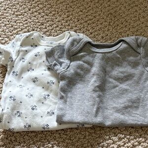 Carter's Gray and White Bodysuits 6 Months